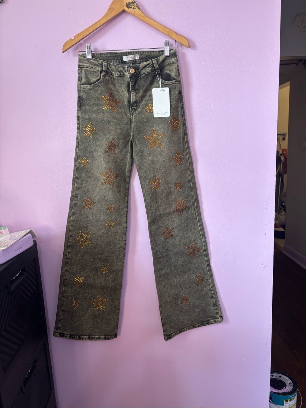 Star-Studded gray Women's Jeans